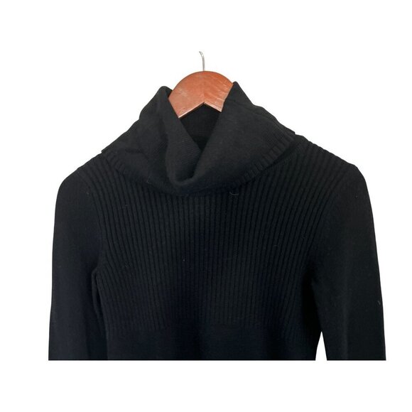 Banana Republic Turtleneck Wool Cashmere Rib Knit Fitted Black Sweater Size Smal - Picture 3 of 9